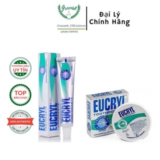 Combo Bột Trắng Răng  + Kem Đánh Răng Eucryl 50g + 62g (Hàng Chuẩn UK)