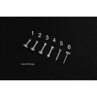 Khuyên nhựa trong suốt giữ lỗ, giấu lỗ bằng nhựa sinh học không gây kích ứng da Piercing