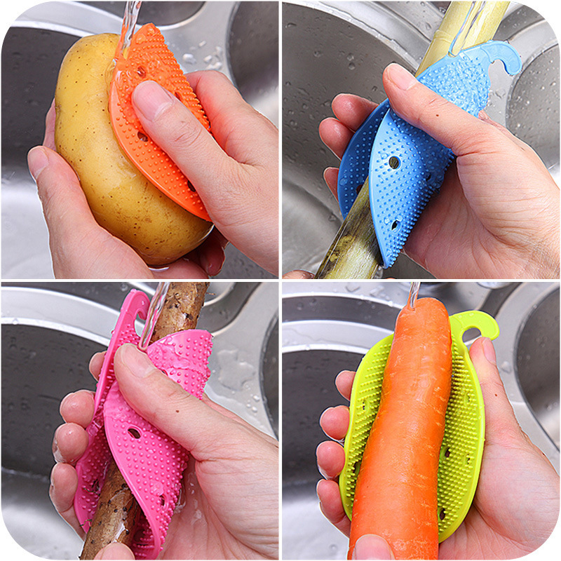 Bàn Chải Rửa Sạch Rau Củ Trái Cây ANAEAT Bằng Silicon Hình Dạng Dễ Thương Tiện Lợi