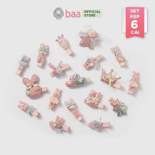 Set 6 kẹp tóc công chúa BAA Baby xinh xắn cho bé gái - 	GT-CT02L-004HO