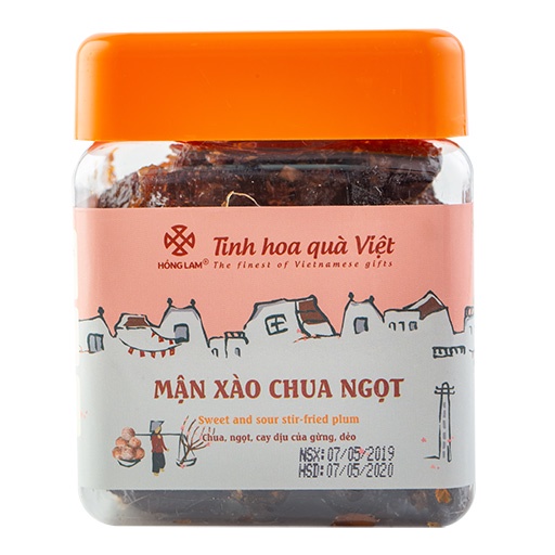 Ô mai Mận xào chua ngọt Hồng Lam - Vị chua ngọt dẻo gừng - Hộp