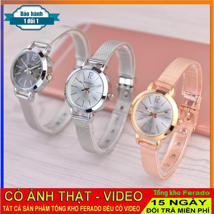 [ xả kho ] Đồng hồ nữ Barsh 5030 dây thép lụa mặt tròn