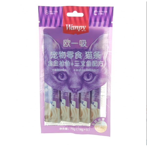 [HCM] Thanh súp thưởng Wanpy Happy 100 trộn với cung cấp dinh dưỡng và tăng trọng lượng cho mèo 5 bịch x14g