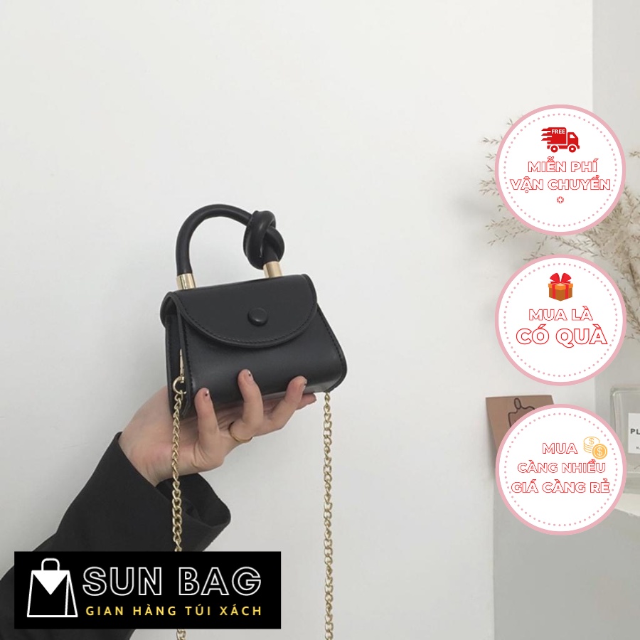 Túi xách Mini nữ đeo chéo, túi đi chơi, đi học SunBags, da đẹp cao cấp size 13cm SB261