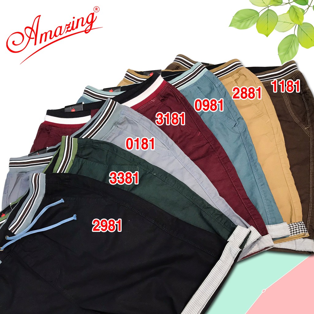 Short kaki, lưng bo, quần lững Amazing, lai lật, trẻ trung, năng động, màu sắc trung tính unisex, bigsize