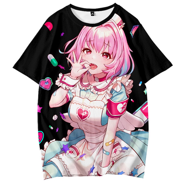 Áo Thun Ngắn Tay In Hình Yumemi Riamu 3D Thời Trang Mùa Hè Nhật Bản