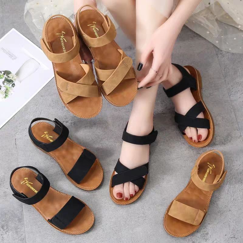 dép sandal đế bệt, Sandal Nữ Đẹp Thời Trang Hàn Quốc kiểu dáng năng động