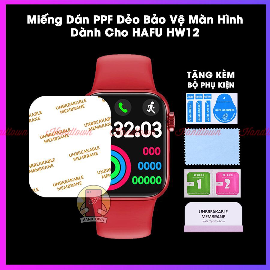 Miếng Dán Màn hình PPF Cường Lực Dẻo NTPU dành cho Đồng hồ thông minh HAFU HW12 Chống Va Đập và Chống Trầy Xước SIÊU BỀN