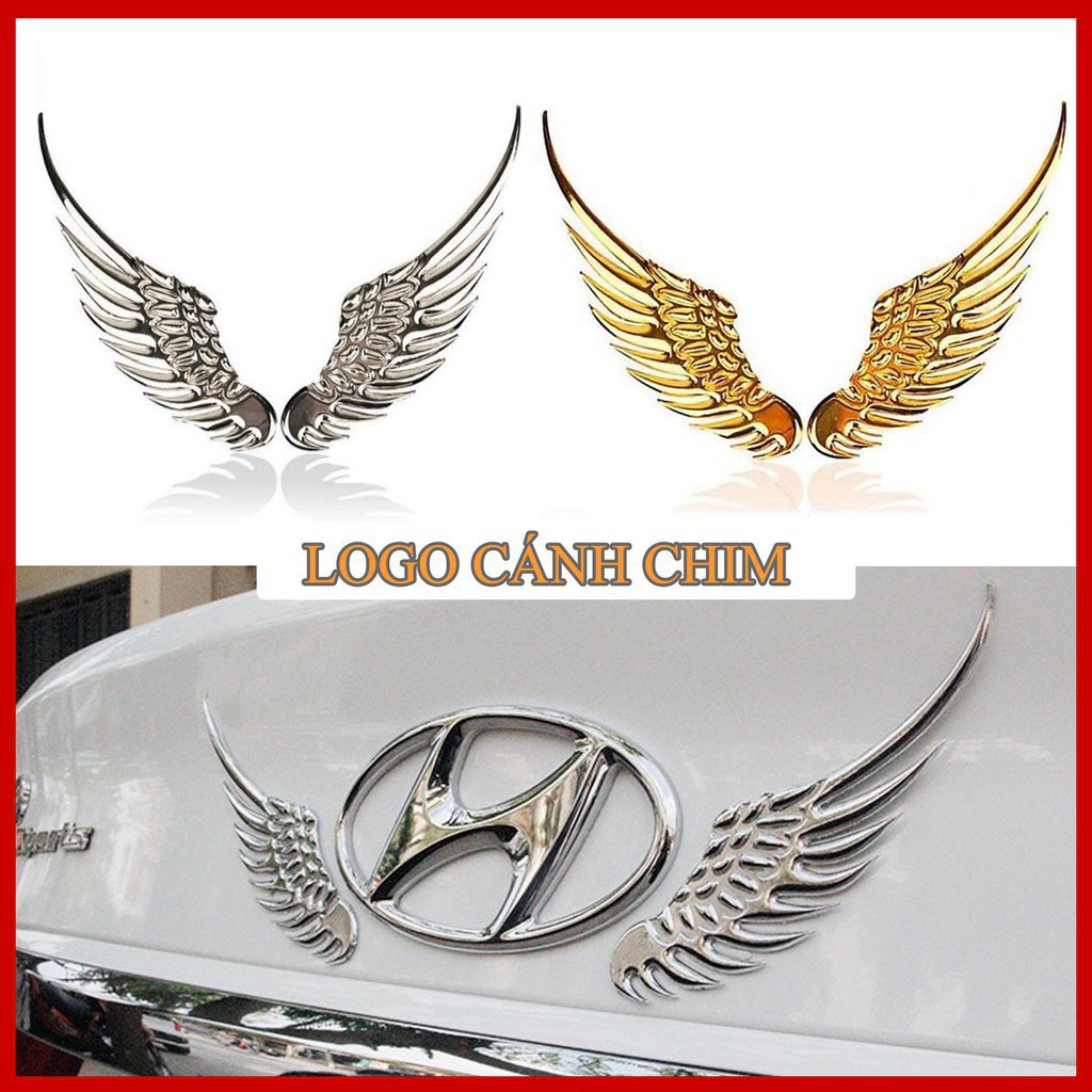 Hình cánh chim đại bàng dán trang trí xe hơi bằng hợp kim