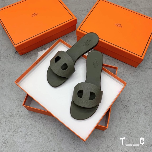 Dép lê mũi heo da sần cao cấp 10 màu