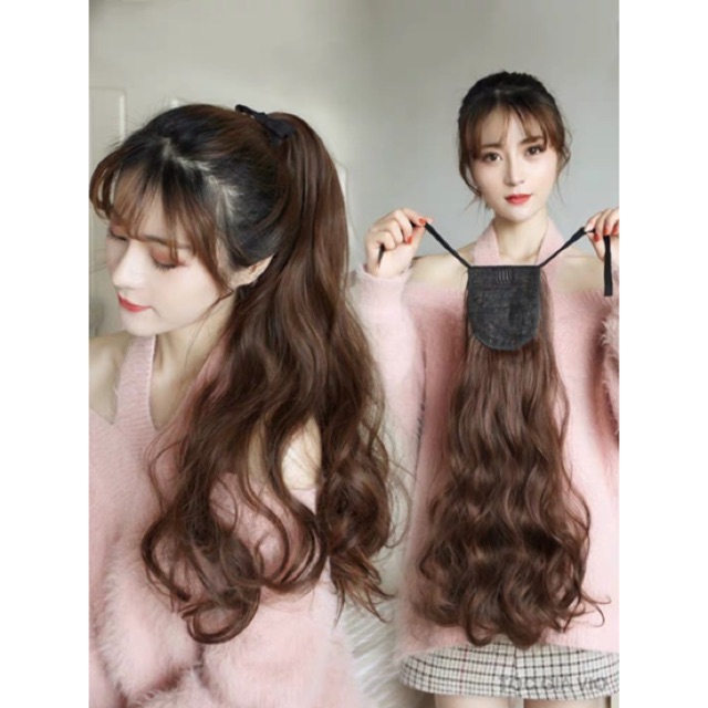 (ĐỌC KĨ MÔ TẢ) - [CAO CẤP] <HÌNH THẬT>TÓC CỘT XOĂN LỌN DÀI 65CM 180G-C60