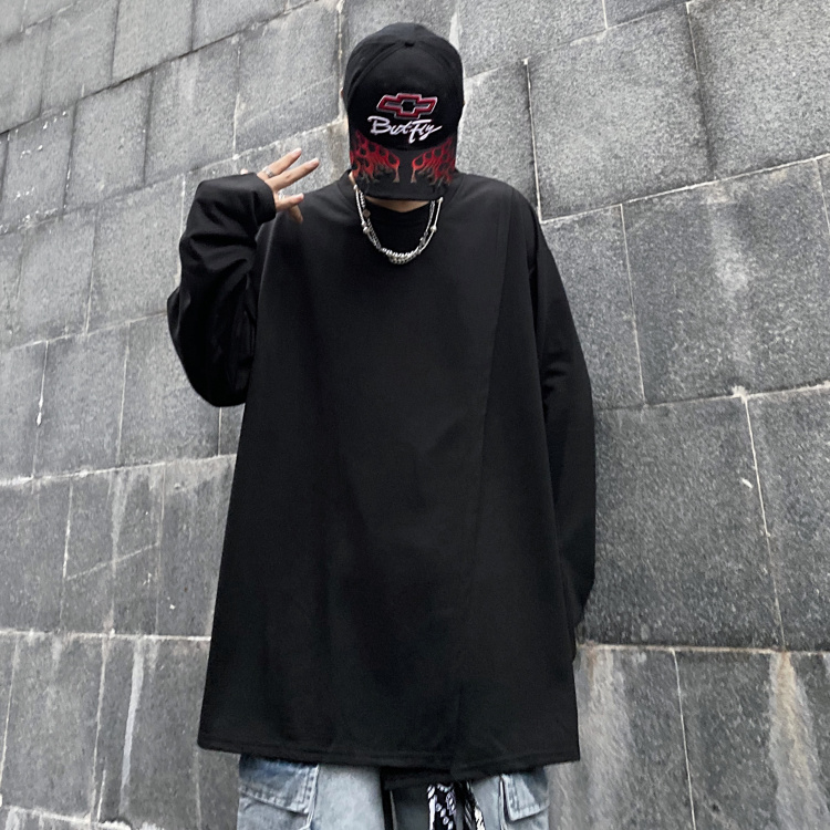 Long-sleeved T-shirt loose Korean style split design | BigBuy360 - bigbuy360.vn