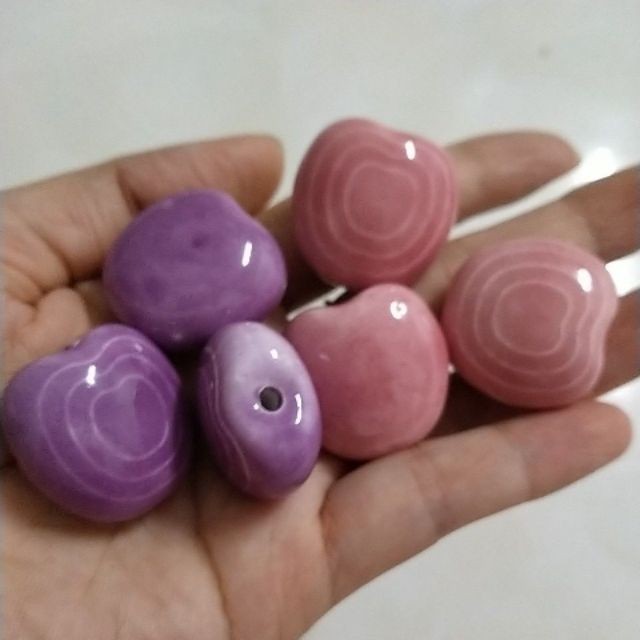 3 viên trái tim gốm sứ 25mm