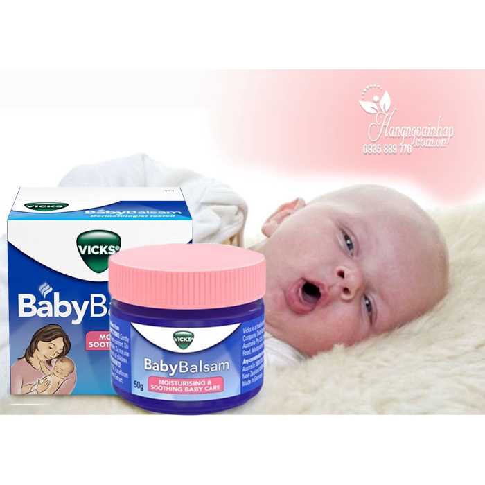 Dầu bôi ấm ngực giảm ho Vick Baby Balsam 50g. Cam kết 100% nhập từ Úc