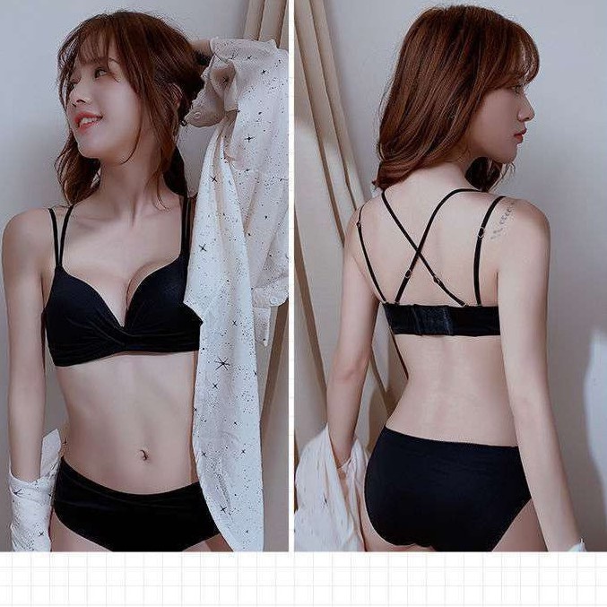 Áo lót không gọng nâng ngực - Áo ngực mỏng nhún nơ thông hơi dây chéo sexy quyến rũ Shop Buki