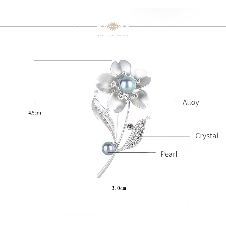 Ghim Cài Áo Hình Hoa Đính Ngọc Trai Thời Trang