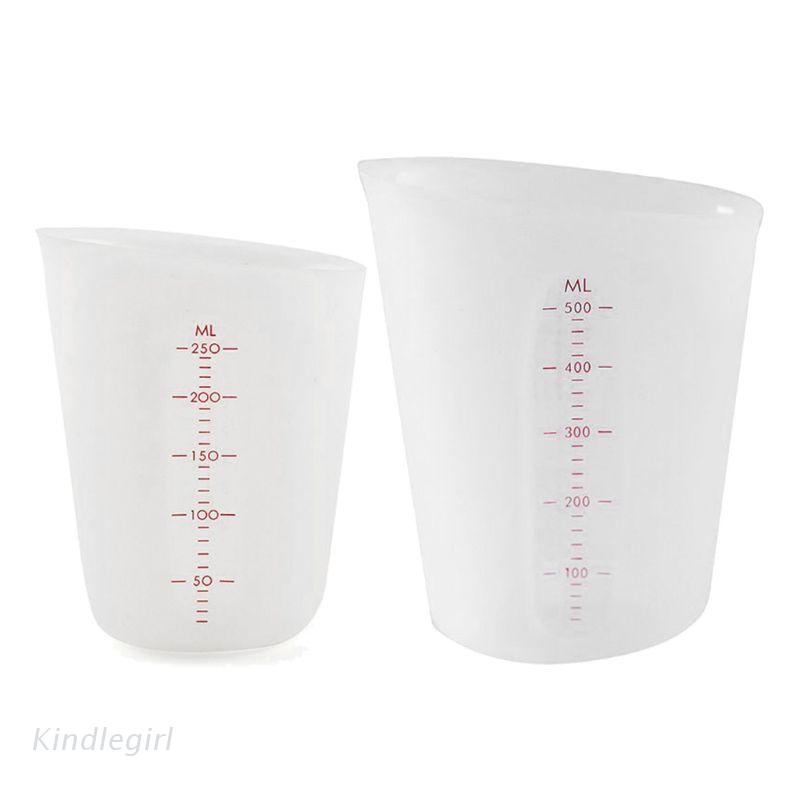 [Hàng mới về] Cốc đo lường bằng silicon dung tích 250ml 500ml