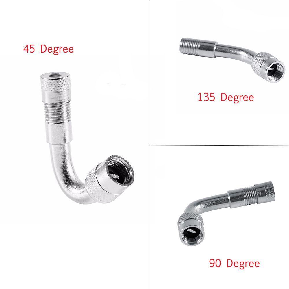 LANFY 1 Đầu Nối Dài Van Lốp Xe Kim Loại Bạc Chống Ăn Mòn 45 / 90 / 135 Độ