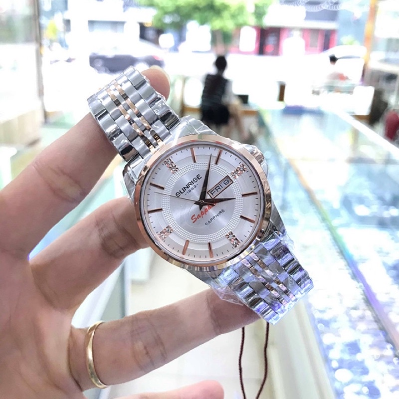 Đồng hồ Nam SUNRISE 1198SAD full hộp, thẻ chính hãng, kính sapphire chống xước