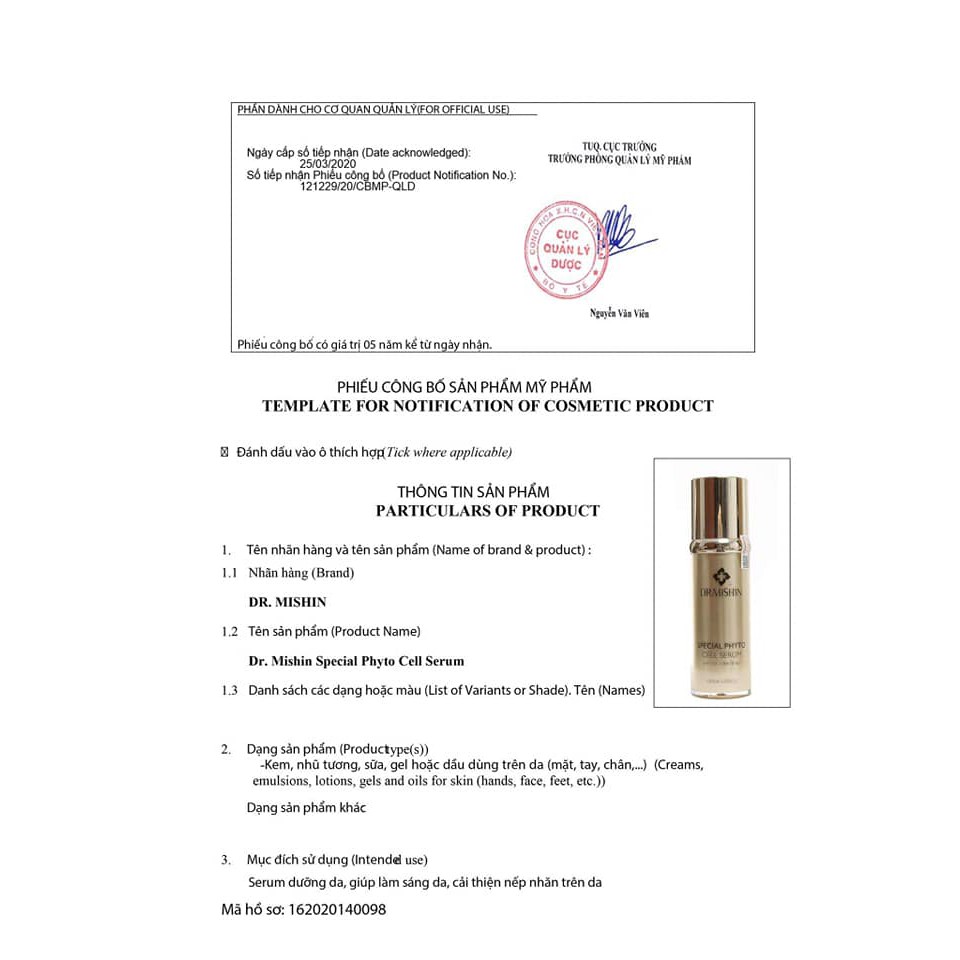 SERUM PHỤC HỒI TẾ BÀO DA SIÊU CẤP DR MISHIN