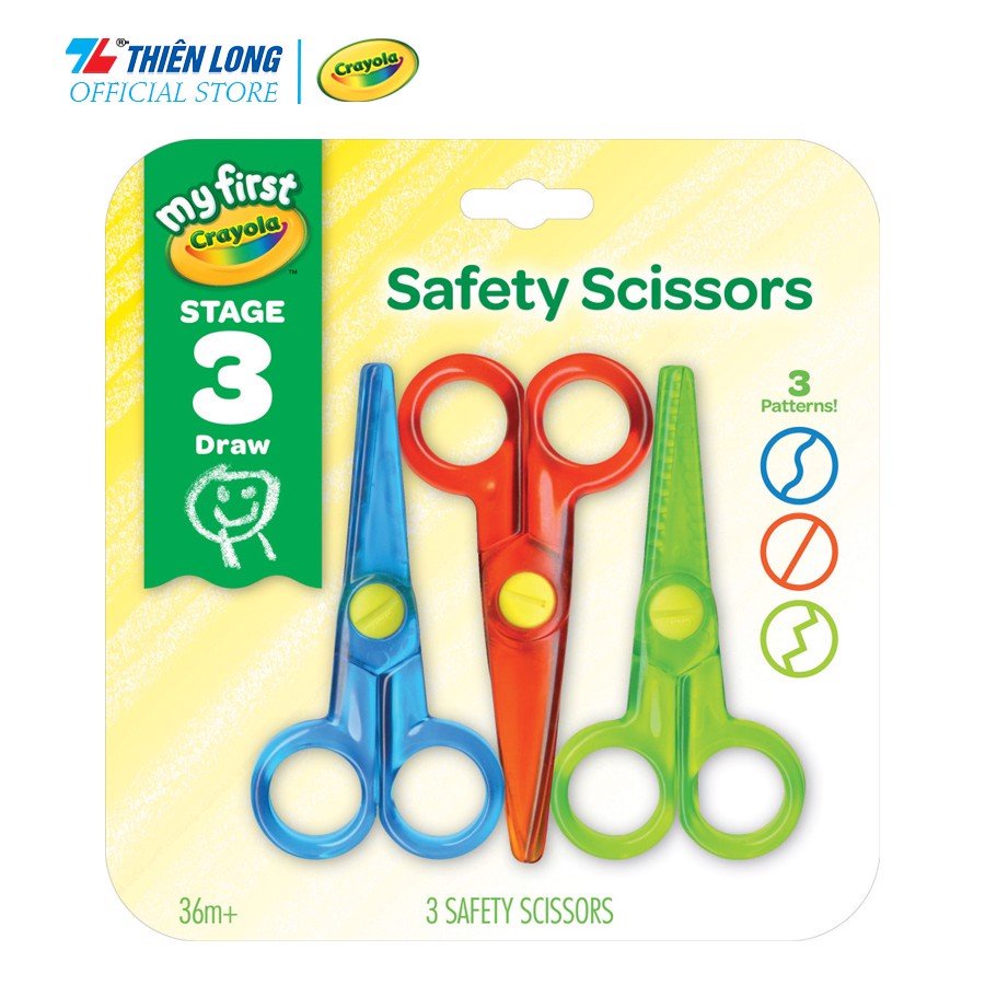 [Mã BMBAU50 giảm 10% đơn 99k] Bộ 3 kéo an toàn cho bé My Frist Crayola 3ct Safety Scissors