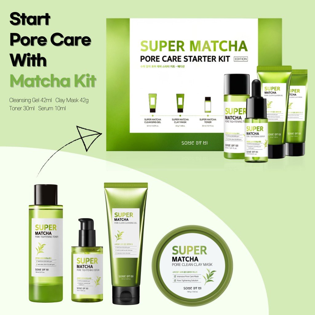 Bộ Kit Matcha Dưỡng Da Thu Nhỏ Lỗ Chân Lông Some By Mi Super Matcha Pore Care Starter Kit - Edition