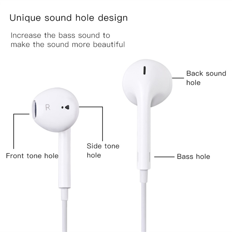 Tai nghe nhét tai giắc 3.5mm có micro âm thanh siêu trầm thích hợp cho iPhone Samsung Xiaomi IP