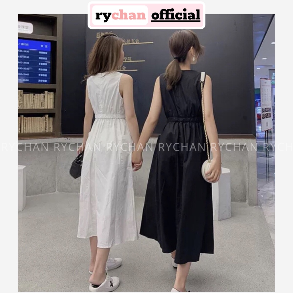 [ẢNH THẬT CUỐI] DX212 - Đầm Xòe Đi Dạo Biển Sát Nách Nhún Eo 2 Màu