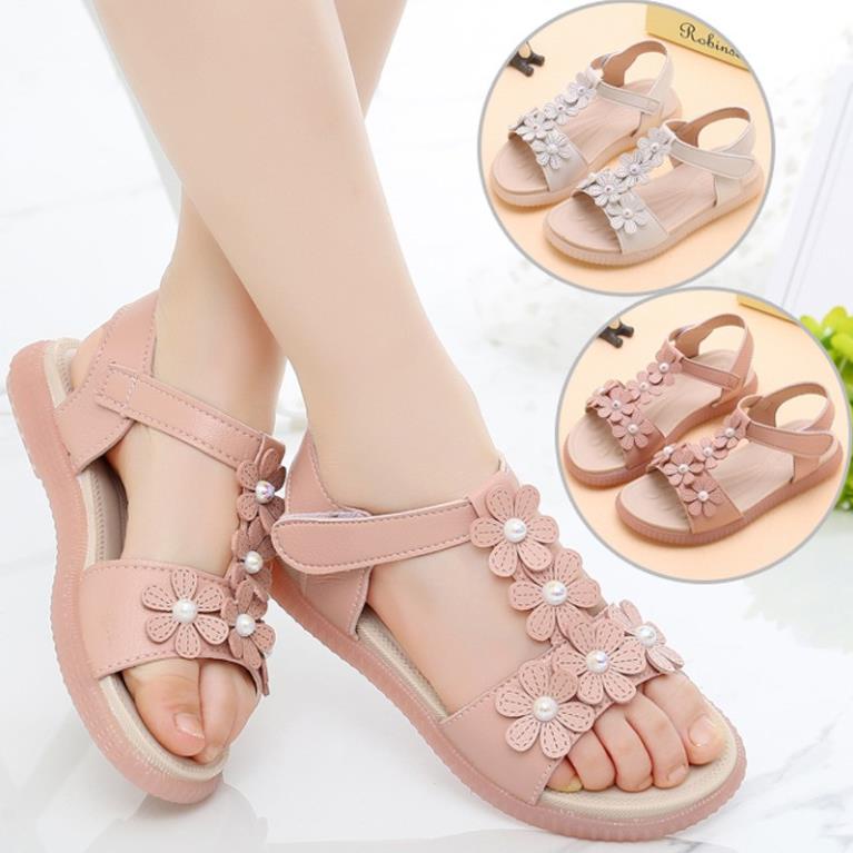 Dép sandal bé gái da mềm êm chân phong cách Hàn Quốc AE7 size to 30-37 hàng cao cấp