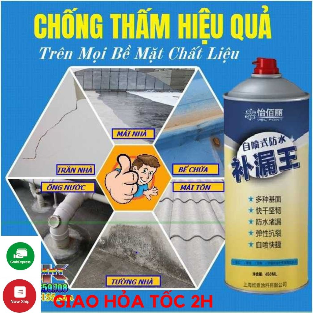 Bình Xịt Chống Thấm, Xịt Chống Thấm Chống Dột Trần Nhà, Tường, Ống Nước,..Đa Năng, Dễ Sử Dụng, Hiệu Quả Cao