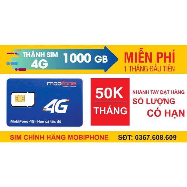 Sim 4G Không Giới Hạn Tỷ GB