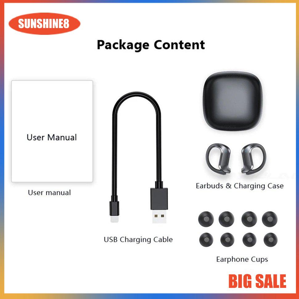 【SUN】Wireless Headset MD03 Ear Hook Digital Display Waterproof Sports Headset
