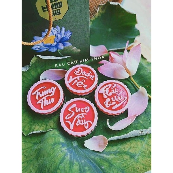 Bộ 4 khuôn rau câu trung thu, khuôn nhấn cơm xôi chữ Trung thu- Đoàn viên - Phú quý - sum vầy