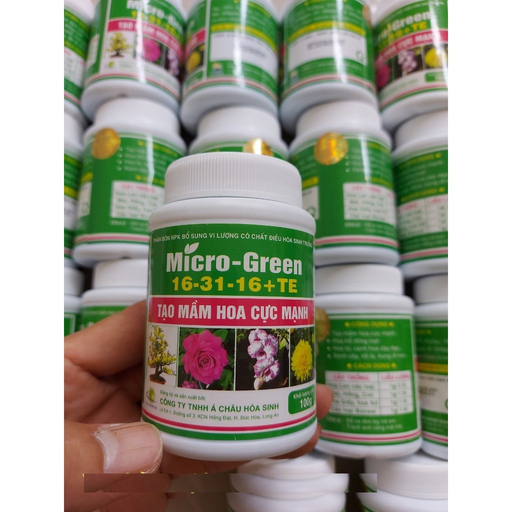 Phân Bón Tạo Mầm Hoa Cực Mạnh Micro - Green 16-31-16 +Te Lọ 100Gr