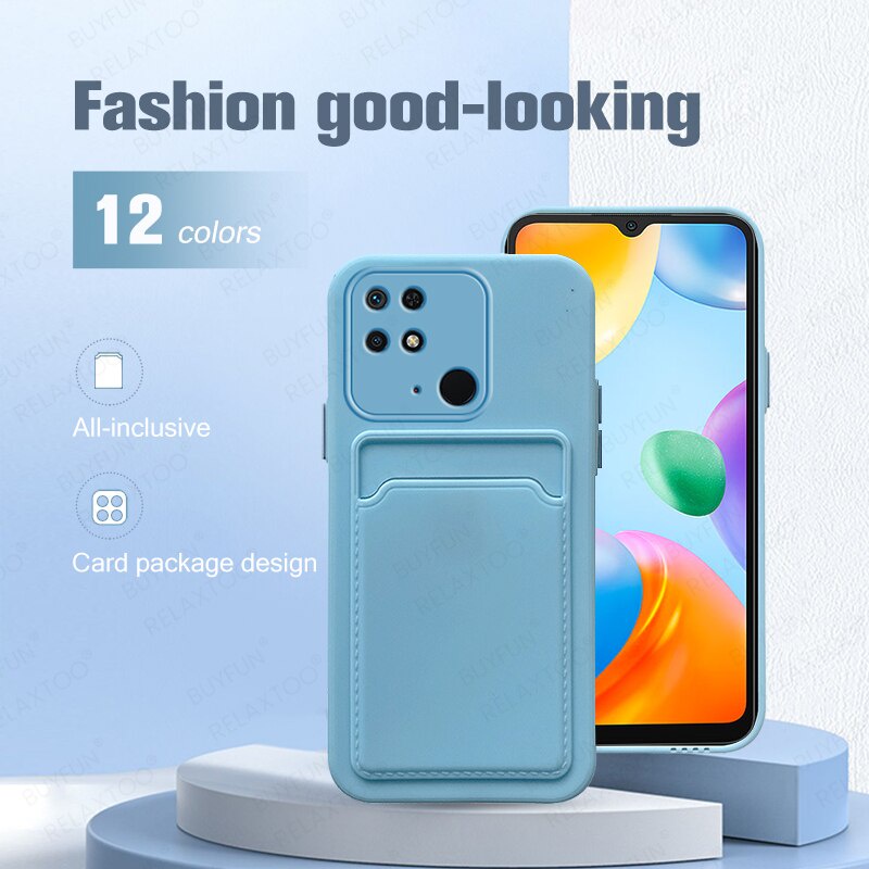 Soft Silicone Protective Case For Xiaomi Redmi 10C 6.71'' Slim Card Slot Shockproof Cover Redmi 10 C C10 10C Redmi10C Fundas
