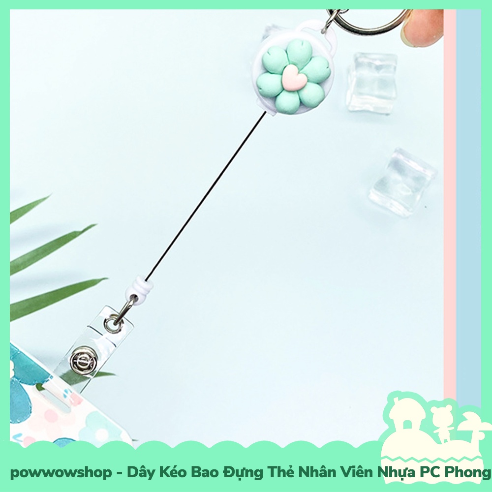 [Sẵn VN - Hỏa Tốc] Dây Kéo Bao Đựng Thẻ Nhân Viên Nhựa PC Phong Cách Pattel Vintage Thousand Flowers