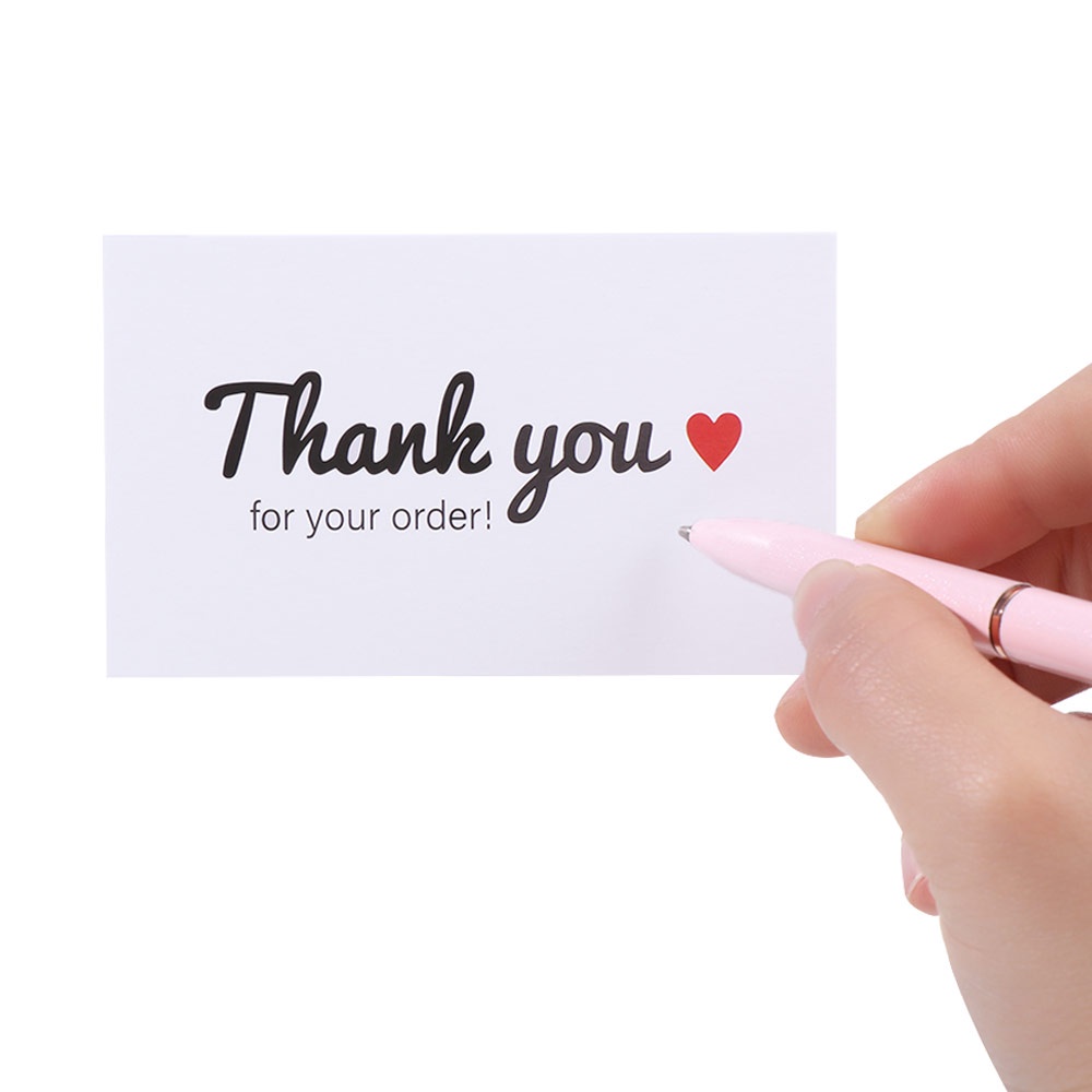 Set 30 Tấm Thiệp Mời Màu Hồng In Chữ Thank You For Your Order
