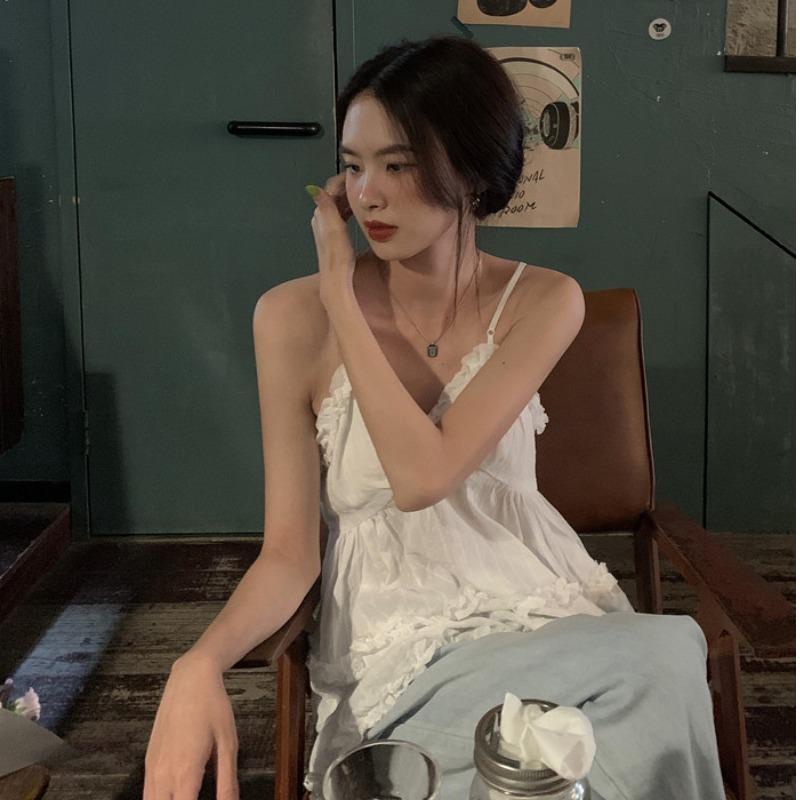 Áo Hai Dây Hở Lưng Màu Trắng Thời Trang Mùa Hè Cho Nữ