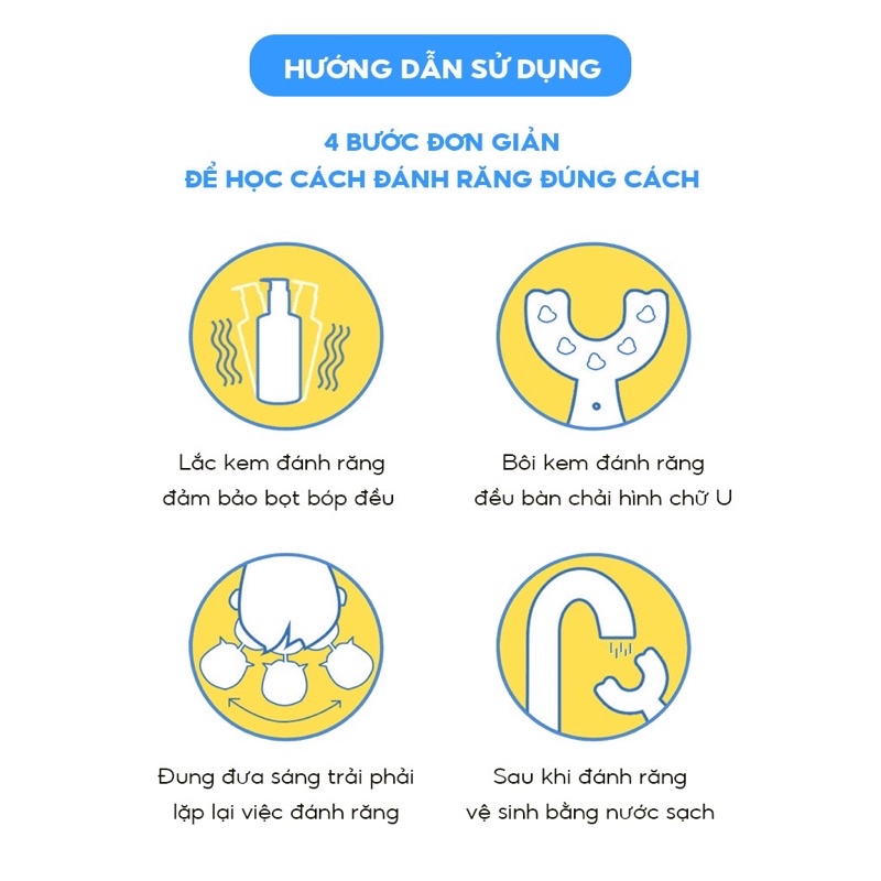 Bàn Chải Đánh Răng Chữ U Cho Bé Từ 2 Tuổi