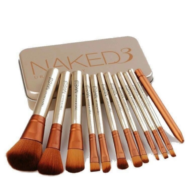 Bộ 12 Cọ Trang Điểm NAKED3 Hộp Thiếc Sang Trọng Tiện Lợi