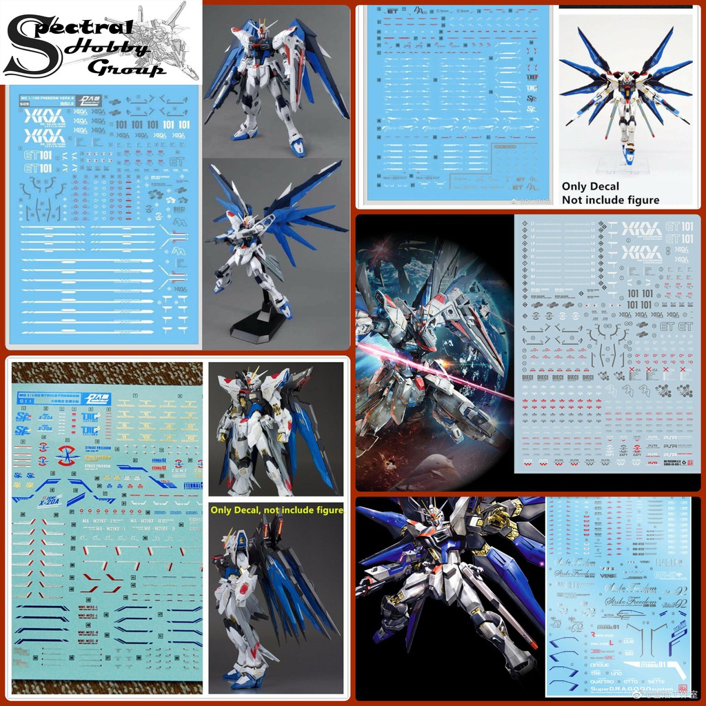 Decal nước dán mô hình MG RG Freedom | Strike Freedom custom các loại - water sticker