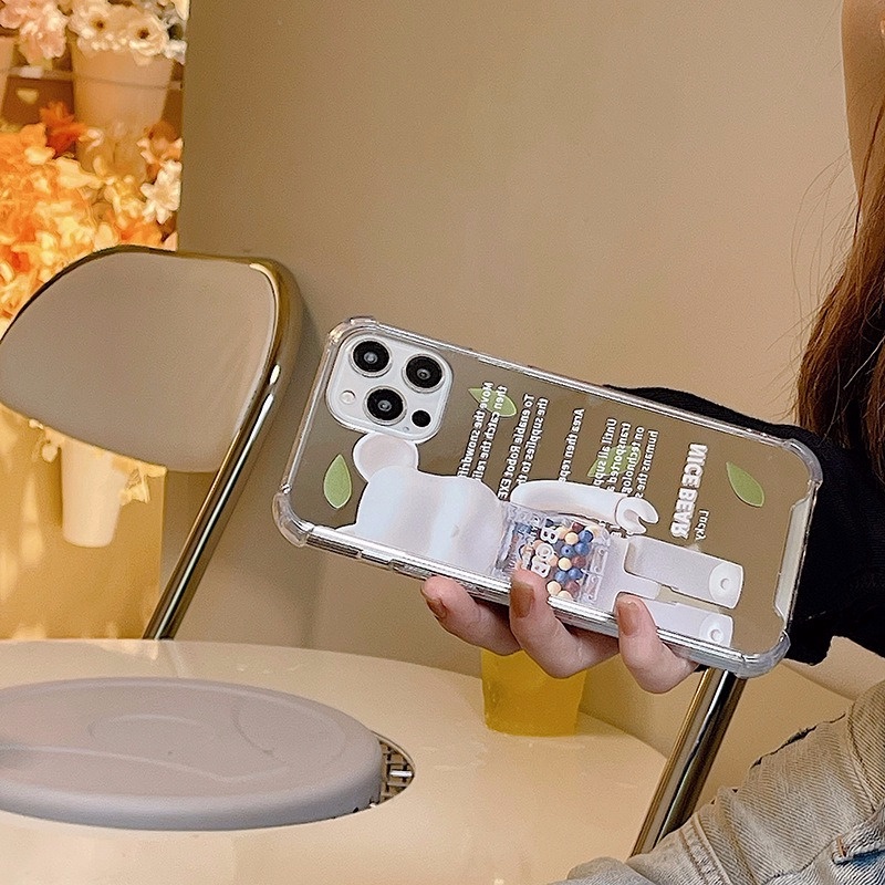 Ốp điện thoại mặt gương họa tiết khối lắp ráp cho iPhone13 ProMax 11 12