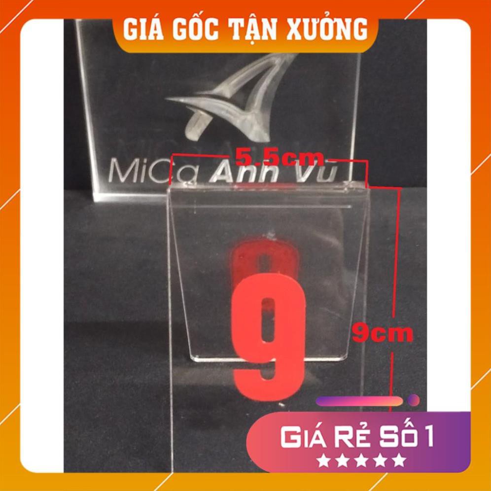 [Giá Gốc Tận Xưởng] Bộ 10 thẻ số bàn mica trong suốt