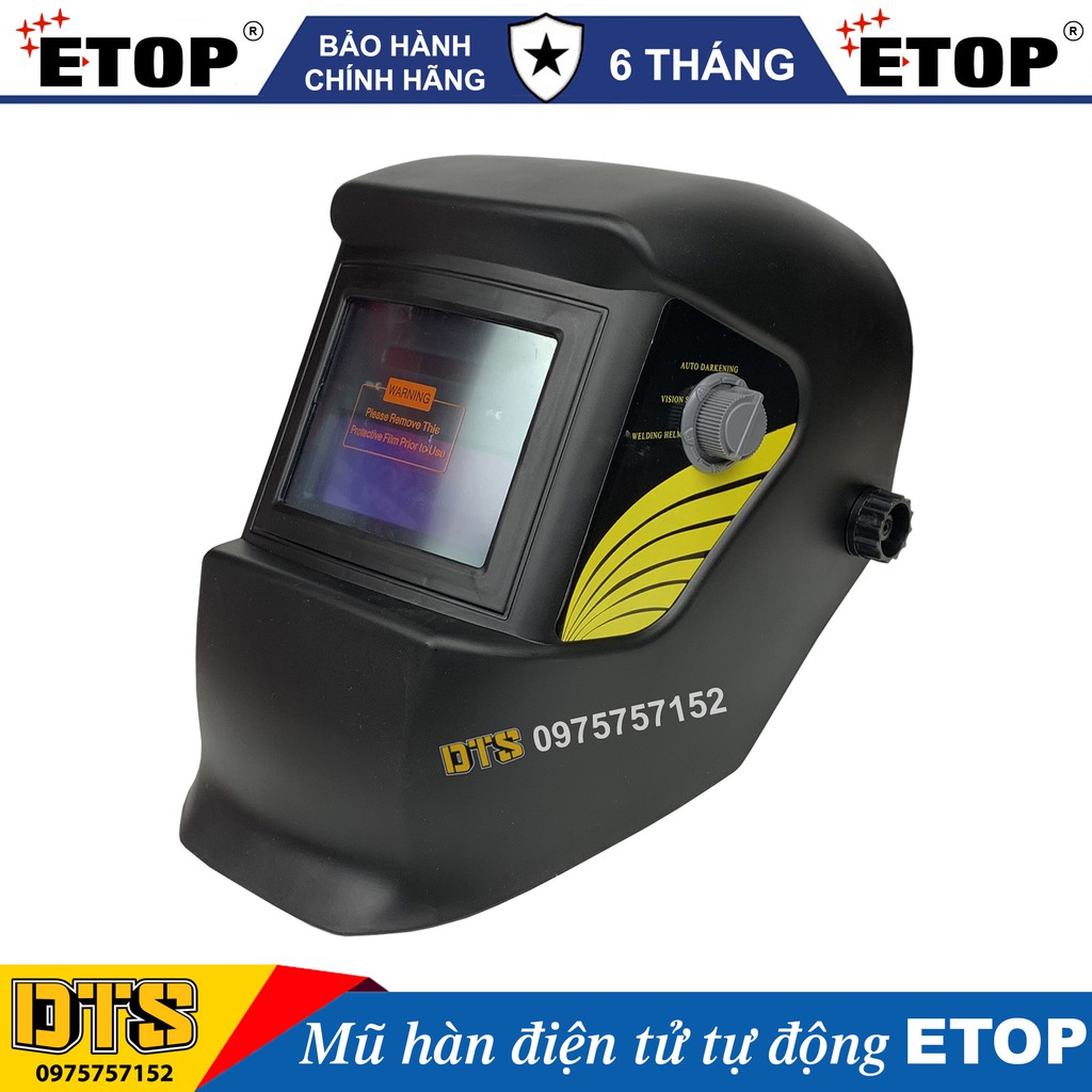 Mũ hàn điện tử tự động đổi màu ETOP KM-1600 - Mặt nạ hàn điện tử thông minh, núm xoay điều chỉnh ánh sáng