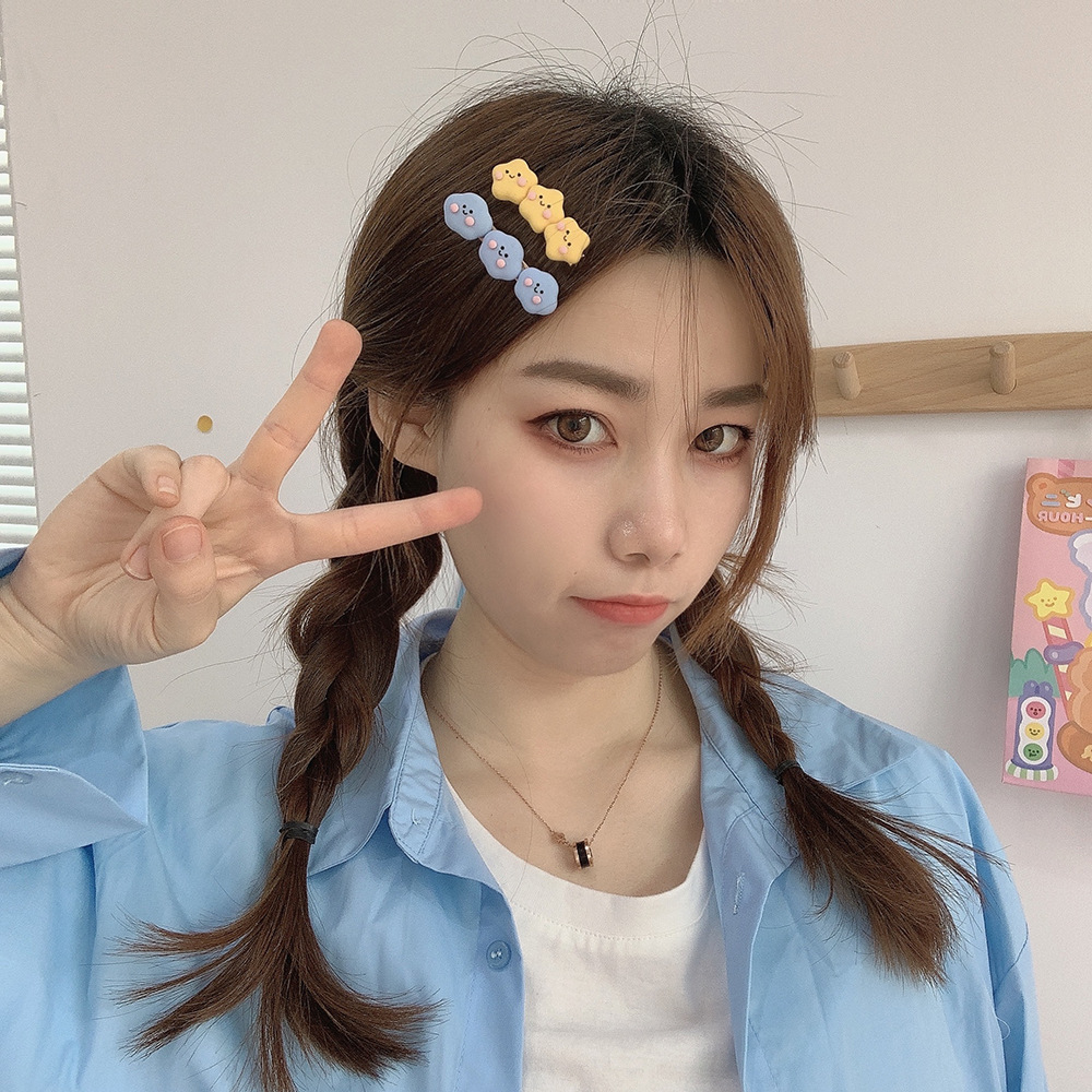 Kẹp tóc hình ngôi sao năm cánh/ đám mây/ trái tim phong cách Hàn Quốc