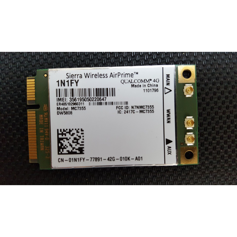 Card WWAN 4G Dell DW5808- MC7355 Support Dell E6440, E7440, M4800,M6800,E6540,E7240