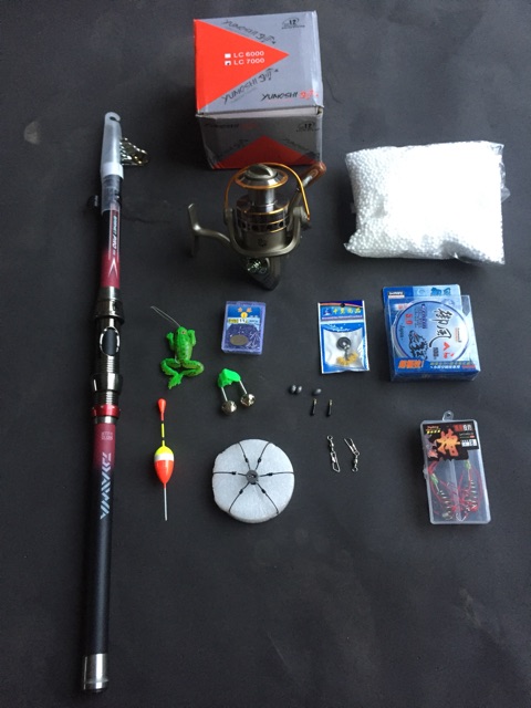 Combo cần câu lục shimano 3,6m và 14 món phụ kiện đi kèm