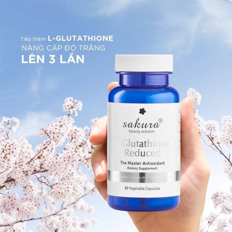 Viên uống trắng da, ngừa lão hóa Sakura Glutathione - 60 viên