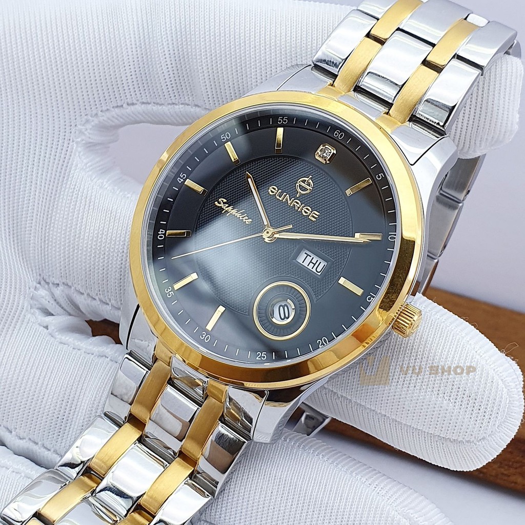 ĐỒNG HỒ NAM SUNRISE DM782SWA - 2 LỊCH, KÍNH SAPPHIRE