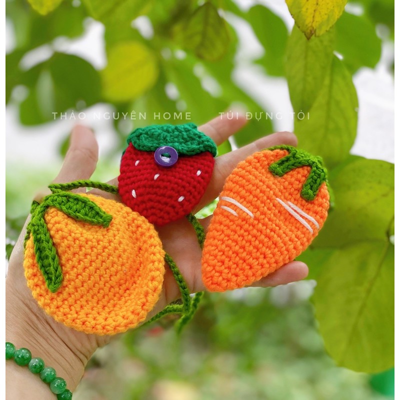 Túi đựng tỏi tránh vía tránh tà cho bé yêu hàng đan tay thủ công